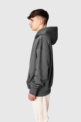 HEAVY OVERSIZE EMBO HOODIE WASHED GREY