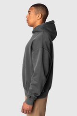 SUPER HEAVY OVERSIZE WASHED GREY HOODIE