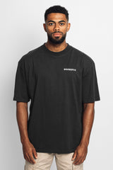 HEAVY OVERSIZE CIRCLE T-SHIRT WASHED BLACK