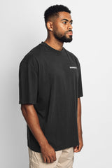 HEAVY OVERSIZE CIRCLE T-SHIRT WASHED BLACK