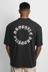 HEAVY OVERSIZE CIRCLE T-SHIRT WASHED BLACK