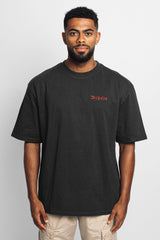 HEAVY OVERSIZE ''IN GOD WE TRUST'' T-SHIRT WASHED BLACK