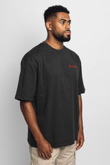 HEAVY OVERSIZE ''IN GOD WE TRUST'' T-SHIRT WASHED BLACK
