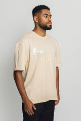 HEAVY OVERSIZE WHITE DOVES T-SHIRT COCONUT MILK
