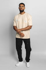 HEAVY OVERSIZE WHITE DOVES T-SHIRT COCONUT MILK