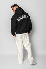 HEAVY OVERSIZE CRIME HOODIE BLACK