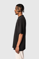 HEAVY OVERSIZE LOGO PUFFER PRINT T-SHIRT WASHED BLACK