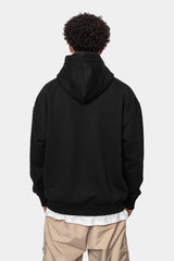 HEAVY OVERSIZE GOLDEN LOGO DESIGN HOODIE BLACK