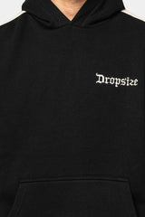 HEAVY OVERSIZE STRIPE HOODIE BLACK