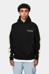 HEAVY OVERSIZE STRIPE HOODIE BLACK