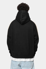 HEAVY OVERSIZE STRIPE HOODIE BLACK