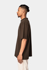 HEAVY OVERSIZE EMBO T-SHIRT CHOCLATE BROWN