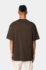 HEAVY OVERSIZE EMBO T-SHIRT CHOCLATE BROWN
