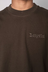HEAVY OVERSIZE EMBO T-SHIRT CHOCLATE BROWN