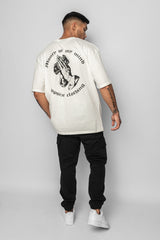 HEAVY OVERSIZE ''MONEY ON MY MIND'' T-SHIRT CREAM WHITE
