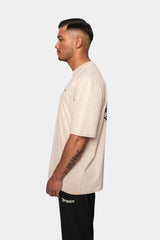 HEAVY OVERSIZE CIRCLE DESIGN T-SHIRT COCONUT MILK