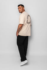 HEAVY OVERSIZE CIRCLE DESIGN T-SHIRT COCONUT MILK