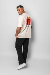 HEAVY OVERSIZE V2 MOON T-SHIRT CREAM WHITE