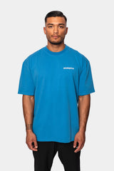 HEAVY OVERSIZE CIRCLE DESIGN T-SHIRT ROYAL BLUE