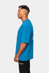 HEAVY OVERSIZE CIRCLE DESIGN T-SHIRT ROYAL BLUE