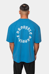 HEAVY OVERSIZE CIRCLE DESIGN T-SHIRT ROYAL BLUE