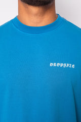 HEAVY OVERSIZE CIRCLE DESIGN T-SHIRT ROYAL BLUE