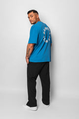 HEAVY OVERSIZE CIRCLE DESIGN T-SHIRT ROYAL BLUE