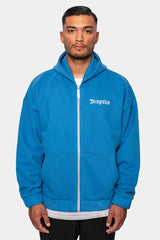 SUPER HEAVY OVERSIZE BLANK ZIP HOODIE ROYAL BLUE