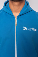 SUPER HEAVY OVERSIZE BLANK ZIP HOODIE ROYAL BLUE