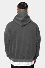 HEAVY OVERSIZE WASHED GREY EMBO HOODIE