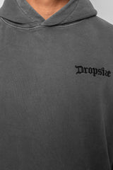 HEAVY OVERSIZE WASHED GREY EMBO HOODIE