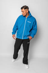 SUPER HEAVY OVERSIZE BLANK ZIP HOODIE ROYAL BLUE