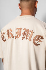HEAVY OVERSIZE CRIME T-SHIRT COCONUT MILK
