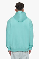 HEAVY OVERSIZE EMBO HOODIE TURQUOISE