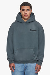 HEAVY OVERSIZE STONE GREY EMBO HOODIE