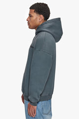 HEAVY OVERSIZE STONE GREY EMBO HOODIE