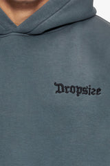 HEAVY OVERSIZE STONE GREY EMBO HOODIE