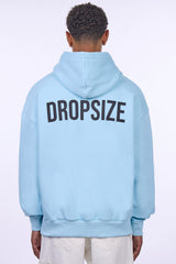 HEAVY OVERSIZE HD PRINT HOODIE BLUE GLOW