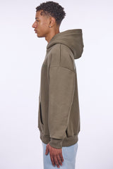 HEAVY OVERSIZE HD PRINT HOODIE OLIVE