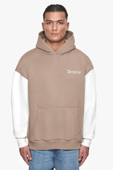 HEAVY OVERSIZE CREAM SLEEVE HOODIE SILVER MINK