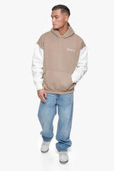 HEAVY OVERSIZE CREAM SLEEVE HOODIE SILVER MINK