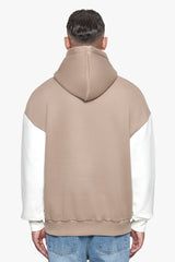 HEAVY OVERSIZE CREAM SLEEVE HOODIE SILVER MINK