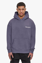 HEAVY OVERSIZE SMALL EMBO HOODIE GRANITE