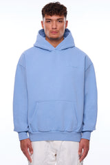 HEAVY OVERZIZE EMBO HOODIE BLUE WASHED