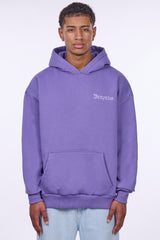 HEAVY OVERZIZE EMBO HOODIE PURPLE WASHED
