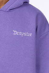 HEAVY OVERZIZE EMBO HOODIE PURPLE WASHED