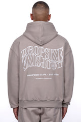 HEAVY OVERSIZE MIRRORED LOGO HOODIE PUMIC STONE