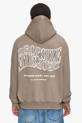 HEAVY OVERSIZE MIRRORED LOGO HOODIE SIMPLY TAUPE
