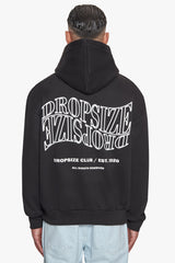 HEAVY OVERSIZE MIRRORED LOGO HOODIE BLACK/WHITE