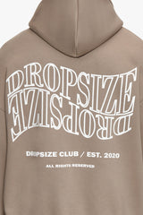 HEAVY OVERSIZE MIRRORED LOGO HOODIE SIMPLY TAUPE